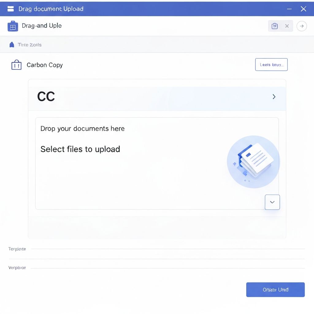 HOA document upload interface with drag-and-drop zone and category selection for CC&Rs, financials, and meeting minutes